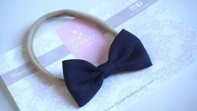 Navy Blue Bow baby headband Set Blue Baby Nylon Headband Small Bows Baby Bows Newborn headbands Nylon HeadbandsBaby hair bows