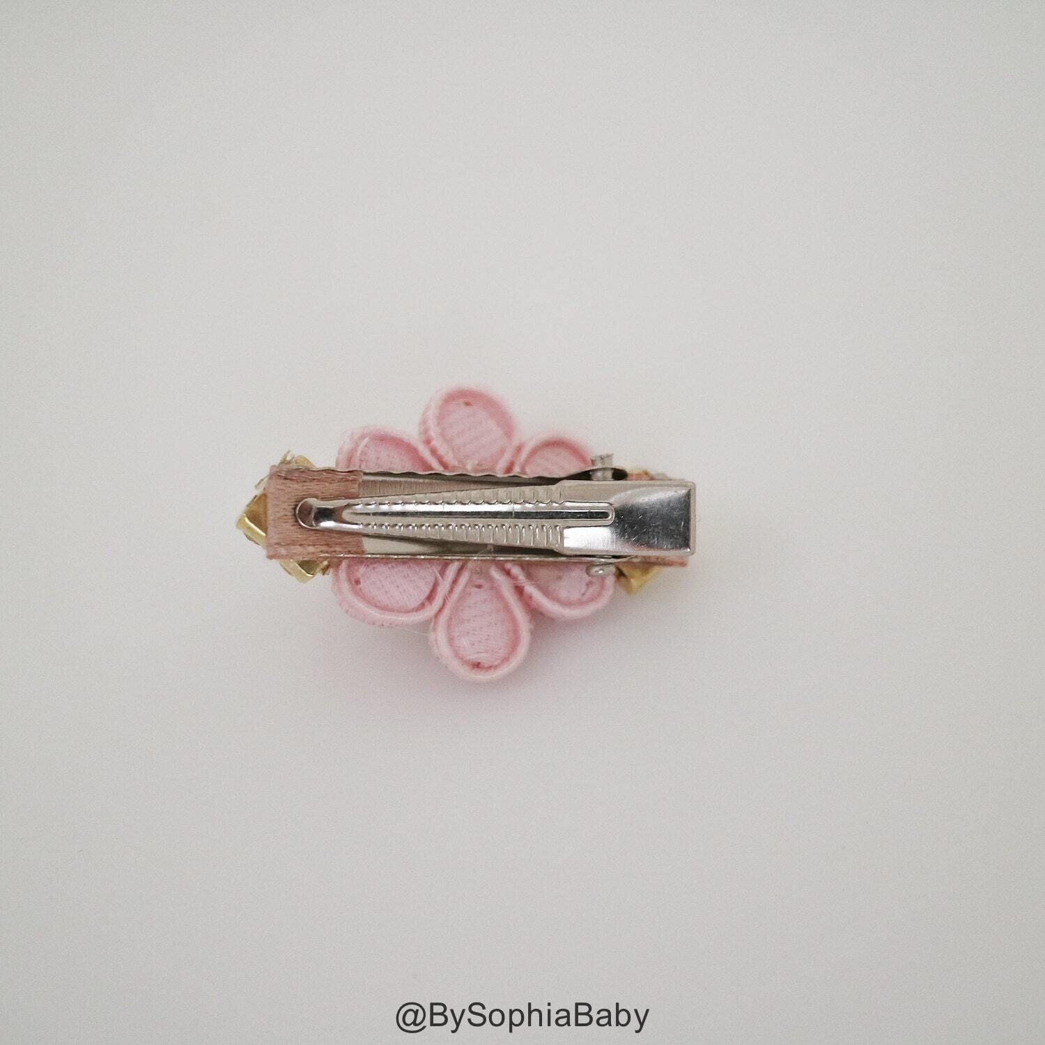 Pearl Bow Hair CliP Light Pink Bow Hair Clip Pearl Baby Hair Clip Flower Girl Hair Clip Baptism Hair Clip Light Pink Hair Clip 1476