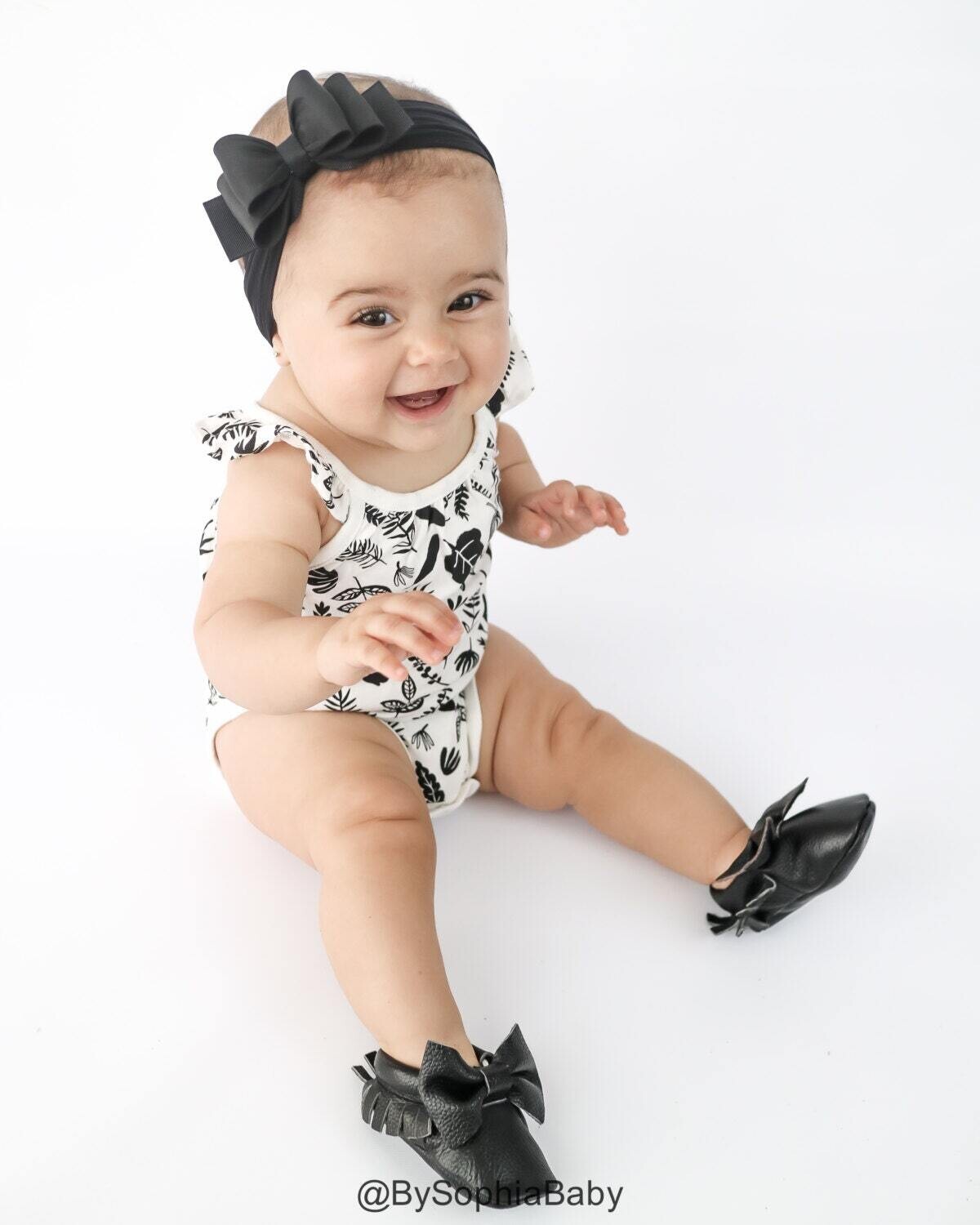 Baby Headband Black Big Bow Headband Black Baby Headband Newborn Headband Big Bow Headband Bow Headband Nylon Headband 1041