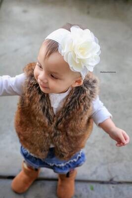 Baby Headband Ivory Flower Headband Ivory Baby Headband Big Flower Headband Flower Girl Headband Ivory Big Flower Headband 914