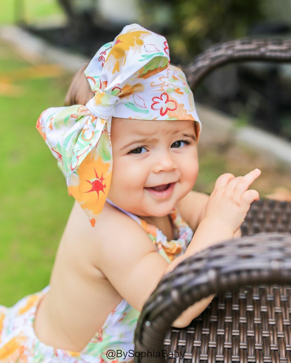 Baby Head Wrap, Baby Headwrap, Floral Baby Headband, Baby Turban, Toddler HeadWrap, Girls Bow Headwrap Turban, Baby Bow Head wrap, 2244