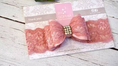 Baby Headband Pale Pink Big Bow Headband Pale Pink Baby Headband Newborn Headband Photo Prop Lace Bow Headband Pink Lace Headband 908