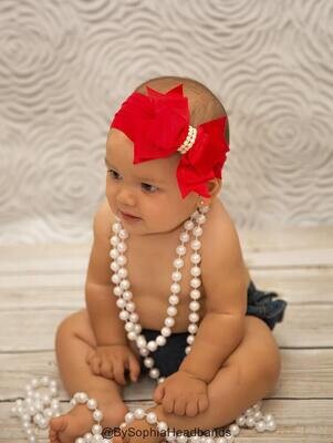 Baby Headband Headwrap Baby Big Bow Headband Red Baby Headband Newborn Headband Baby Headband Big Bow Headband Christmas Headband 906