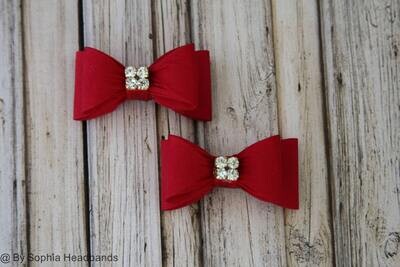 Red Bow Hair Clip Bow Hair Clip Red Hair Clip Rhinestone Hair Clip Girl Hair Clip Baby Hair Clip 649