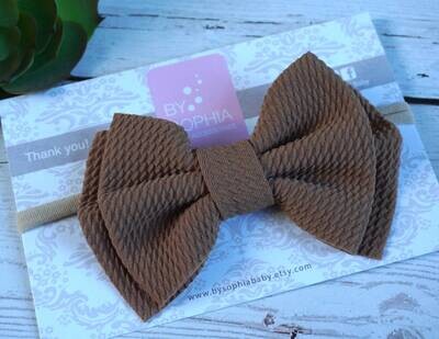 TAN Brown Bow baby headband Set fall Baby Nylon Headband Small Bows Baby Bows Newborn headbands Nylon HeadbandsBaby hair bows 700