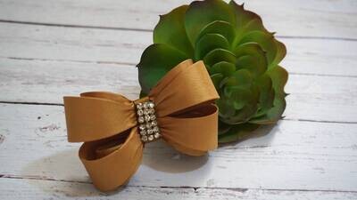 Gold Bow Hair Clip Girls Hair Clip Bow Hair Clip Wedding Hair Clip Toddler Hair Clip Rhinestone Hair Clip Flower Girl Clip 1367