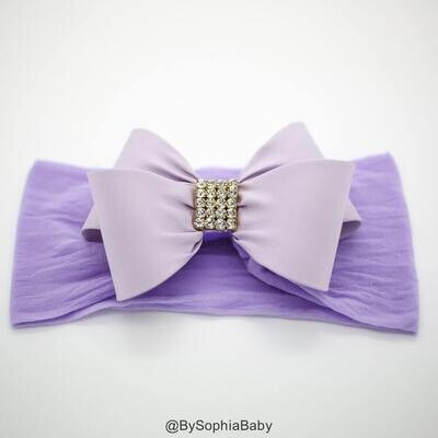 Baby Headband Headwrap Lilac Lavender Baby Headband Baby Bow Headband Newborn Headband Big Bow Nylon Headband Bow Headband 1034