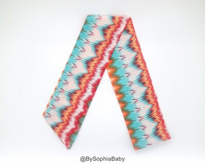 Baby Head Wrap, Aqua Red Headwrap, Zig Zag Headband, Baby Turban, Toddler Bow HeadWrap, Girls Head wrap, Baby Bow Head wrap, 2244