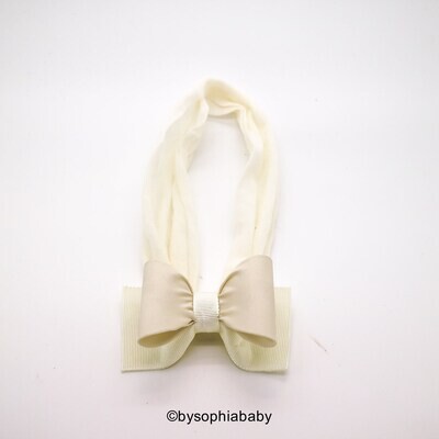 Ivory Baby Headband Baby Bow Headband Newborn Headband Ivory Bow Headband Photography Prop White Baby Bow Ivory Girls Headband 977