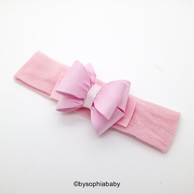 Light Pink Bow Headband Pink Baby Headband Baby Pink Bow Headband Newborn Headband Baby Headband Nylon Headband Pink Hair Bow 1699