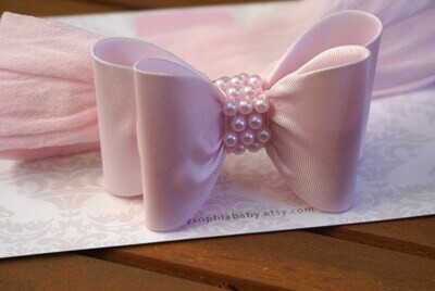 Light Pink Big Bow Headband Pink Baby Headband Bow Headband Newborn Headband Baby Girl Headband Photography Prop Nylon Headband 936