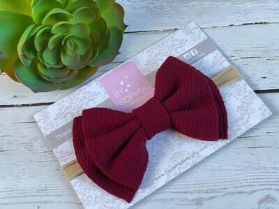 Burgandy Bow baby headband Set fall Baby Nylon Headband Small Bows Baby Bows Newborn headbands Nylon HeadbandsBaby hair bows 700