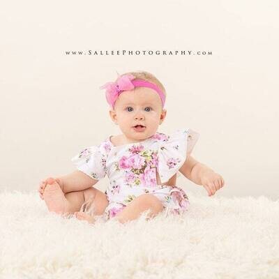 Baby Romper Baby Romper and Headband Yellow Floral Baby Romper set Cotton Baby Romper Tea Party Romper Outfit Baby Shower Gift 2248