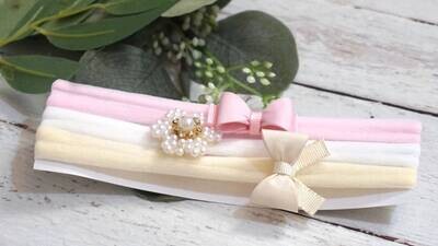 Baby pearl headband Set Baby Nylon Headband Small Bows Baby Bows Newborn headbands Nylon HeadbandsBaby hair bowsFlower Headband 999