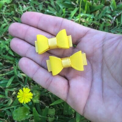 Baby Yellow Bow Newborn Baby Bow Yellow Baby Hair Bow Small Baby Bow Hair Clip Flower Girl Baby Small Hair Bow Yellow Baby Bow 967