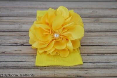 Yellow Flower Baby Headband Baby Flower Headband Newborn Headband Baby Girl Headband Photo Prop Big Flower Headband head band 847