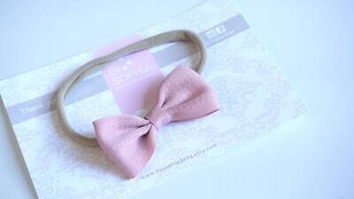 LIGHT PINK Bow baby headband Set Pink Baby Nylon Headband Small Bows Baby Bows Newborn headbands Nylon HeadbandsBaby hair bows