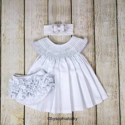 White Baby Dress Baptism Baby Dress Baby Girl Dress Set Cotton Baby Dress White Baby Dress Baby Girl Clothes Flower Girl Dress 1130