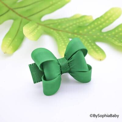 Green Baby Bow Pig Tail Baby Bow Green Baby Hair Bow Small Baby Bow Flower Girl Bow Baby Shower Gift Baby Bow 2124
