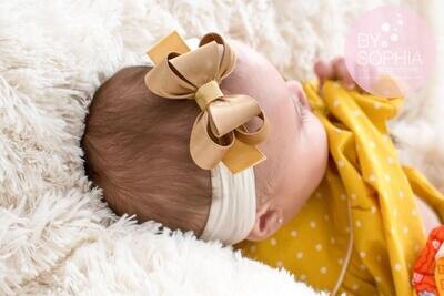 Baby Headband Gold Baby Headband Gold Bow Headband Nylon Headband Baby Girl Gold Head band Gold Baby Head Wrap Baby Gold Bow 1431