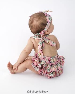 Baby Girl Romper Set Baby Romper and Headband Floral Baby Bloomer set Baby Romper Bloomers Floral Bloomer set Baby Shower Gift 2247