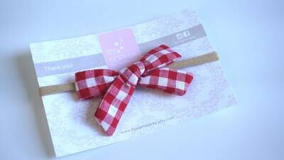 Red Plaid Headband Black Bow Headband Baby Bow Headband Newborn Headband Baby Girl HeadbandNylon Headband Bow Headband 981