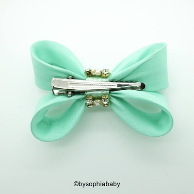 Baby Hair Clip Aqua Green Bow Hair Clip Mint Hair Clip Baptism Hair Clip Mint Baby Bow Girls Bow Hair Clip Big Bow Hair Clip 961