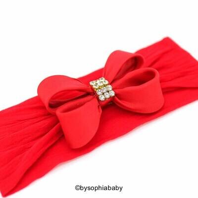 Baby Headband Headwrap Red Bow Headband Christmas Headband Red Baby Bow Newborn Headband Baby Red Headband Nylon Headband 923