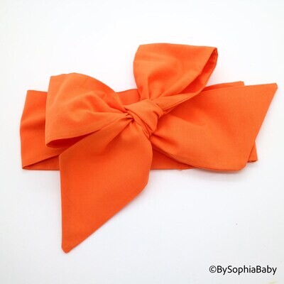 Orange Baby Head wrap, Orange Baby Headband, Orange baby Turban, Toddler Head Wrap, Girls Bow Headwrap Turban, Orange Baby Headband, 2244