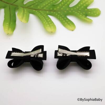Black Baby Bow Pig Tail Baby Bow Black Baby Hair Bow Small Baby Bow Flower Girl Bow Baby Shower Gift Baby Bow 2124