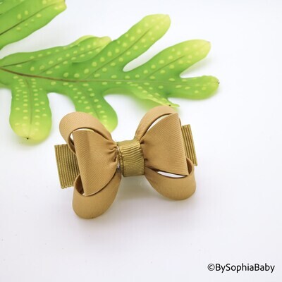 Gold Baby Bow Pig Tail Baby Bow Gold Baby Hair Bow Small Baby Bow Flower Girl Bow Baby Shower Gift Baby Bow 2124