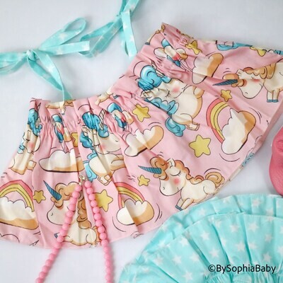 Unicorn Baby Girl Outfit Baby Summer outfit Baby Girl Ruffle baby bloomer Baby Shower Gift Unicorn Party Outfit