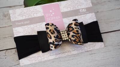 Leopard Bow Headband Baby Bow Headband Newborn Headband Baby Girl Headband Photography Prop Bow Headband Animal Print Headband 715