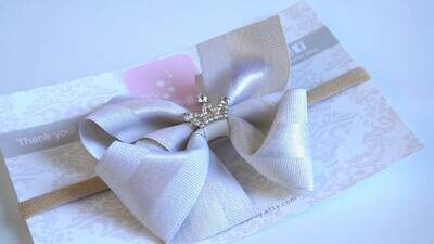 IVORY with CROWN details Bow Headband Baby Bow Headband Newborn Bow Headband Headband Red Christmas Headband Bow Headband 2115