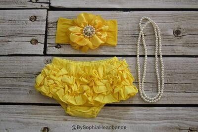 Baby Bloomers Yellow Ruffle Baby Bloomer Yellow Baby Bloomers Cotton Baby Bloomer Bloomers Baby Diaper Covers Newborn Bloomers 2221