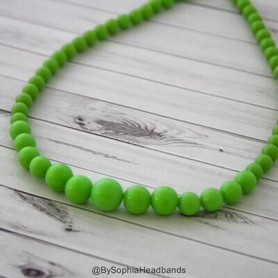 Baby Necklaces Green Baby Necklace Lime Girls Necklace Green Lime Necklace Baby Bead Necklace Green Kids Necklace Toddler Necklaces