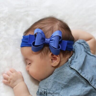 Royal Blue Big Bow Headband Royal Blue Baby Headband Royal Blue Baby Headband Newborn Headband Blue Bow Headband Nylon Headband 1431