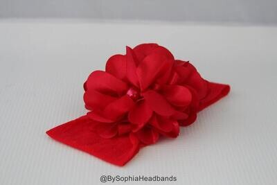 Red Baby Headband Christmas Headband Red Flower Headband Photo Prop Red Nylon Headband Toddler Red Headband Baby Nylon Headband 847