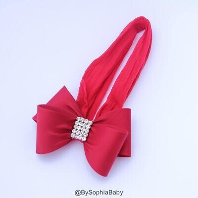 Red Baby Headband Headwrap Red Bow Headband Baby Big Bow Headband Newborn Headband Baby Headband Nylon Headband Baby Red Bow 1034