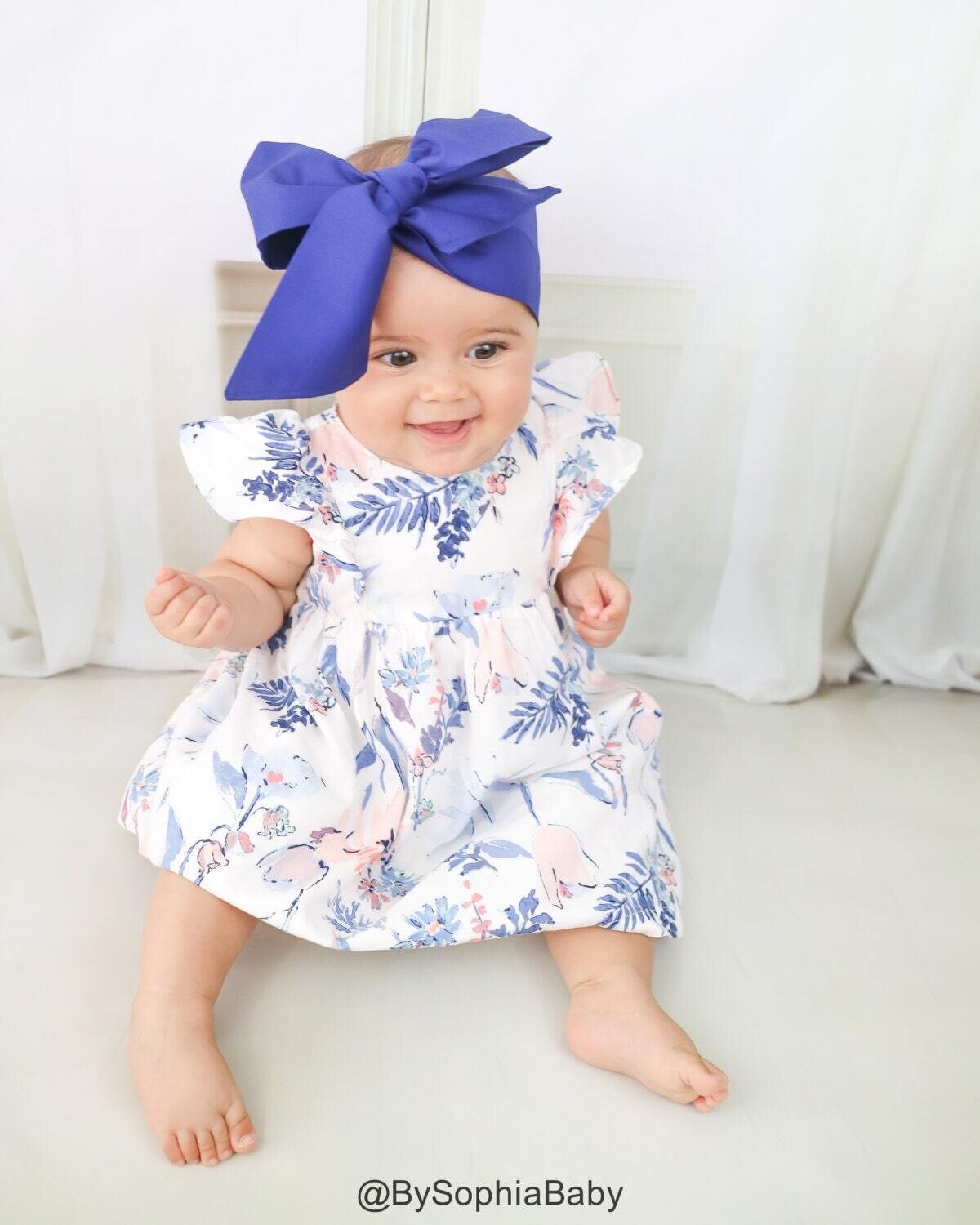 Baby Head Wrap, Baby Headwrap, Blue Baby Headband, Baby Turban, Toddler HeadWrap, Girls Headwrap Turban, Blue Head wrap, 2244