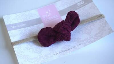 Burgundy ( wine) Bowknot Headband Yellow Bow Baby Leather Bow Headband Leather Bow Baby Leather Hair Bow 123