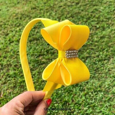 Yellow Bow Headband Yellow Girls Headband Girls Hard Headband Yellow Big Bow Yellow Toddler Headband Big Girl Headband 1628
