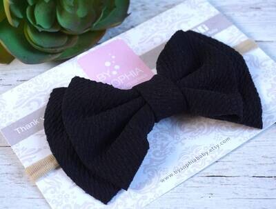 BLACK Bow baby headband Set fall Baby Nylon Headband Small Bows Baby Bows Newborn headbands Nylon HeadbandsBaby hair bows 700
