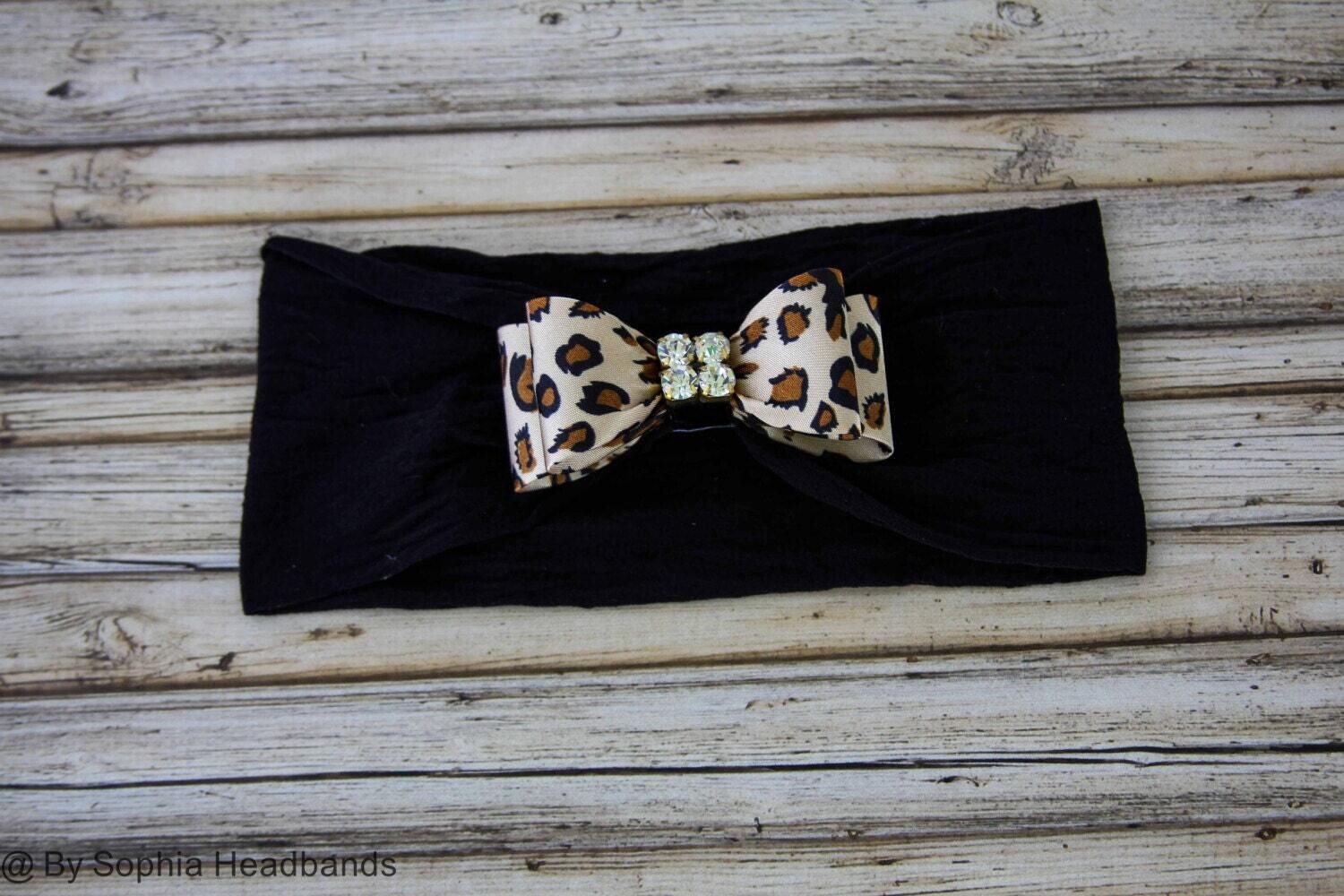 Leopard Headband Leopard Baby Headband Newborn Headband Girl Headband Photo Prop Leopard Bow Headband Animal Print Headband 865