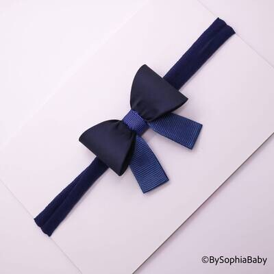 Navy Blue Bow Headband Baby Bow Headband Newborn Bow Headband Photography Prop Headband Navy Blue Headband Bow Headband 2115