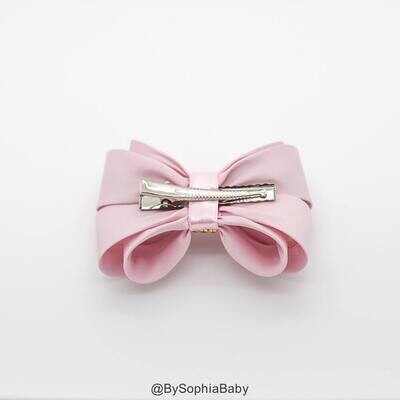Light Pink Bow Hair Clip Girls Bow Hair Clip Bow Hair Clip Wedding Hair Clip Toddler Bow Rhinestone Hair Clip Flower Girl Bow 1367