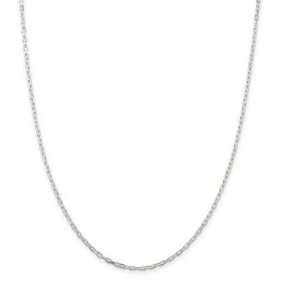 2.2mm Diamond-Cut Long Link Cable Chain 26 Inch Sterling Silver QAR060-26, MPN: QAR060-26,