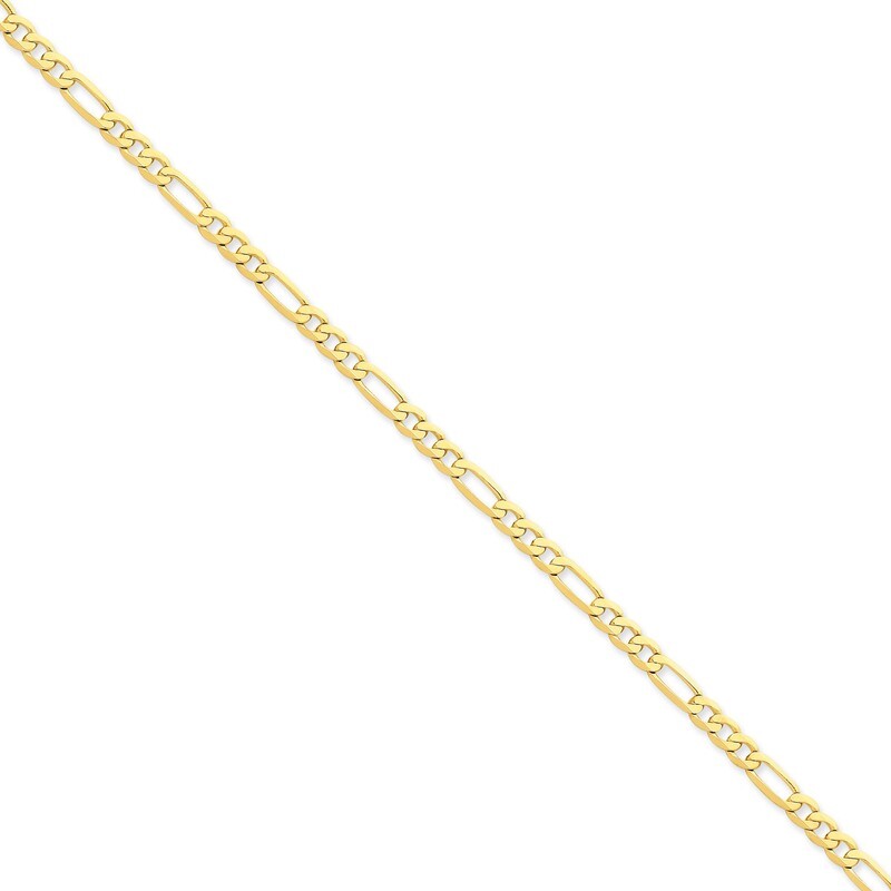 4.75mm Flat Figaro Link Chain 7 Inch 14k Gold FFL120-7, MPN: FFL120-7, 886774096056