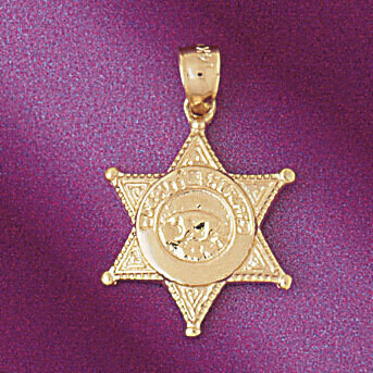 Dazzlers Jewelry Los Angeles Deputy Police Badge Pendant Necklace Charm Bracelet in Yellow, White o…
