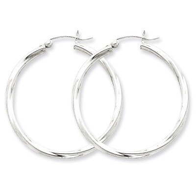 Twisted Hoop Earrings Sterling Silver Rhodium-plated QE4573, MPN: QE4573, 883957931869